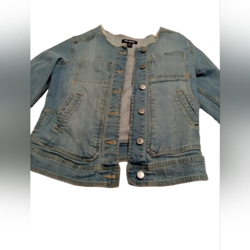 Joe Fresh Collarless Denim Jacket Size S/P. Good condition.